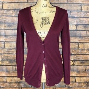 Forever 21 Small Burgundy Button Front Cardigan